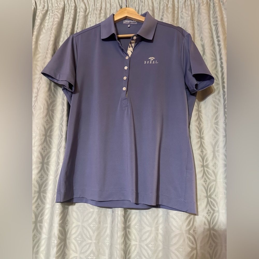 Trump National Doral Nike Golf Dri-fit Polo Women’s L Purple Embroidered Logo